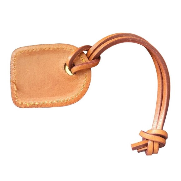 Dooney & Bourke Duck Logo Brown Leather and Brass Hanging Tag For Handbags - Picture 2 of 2